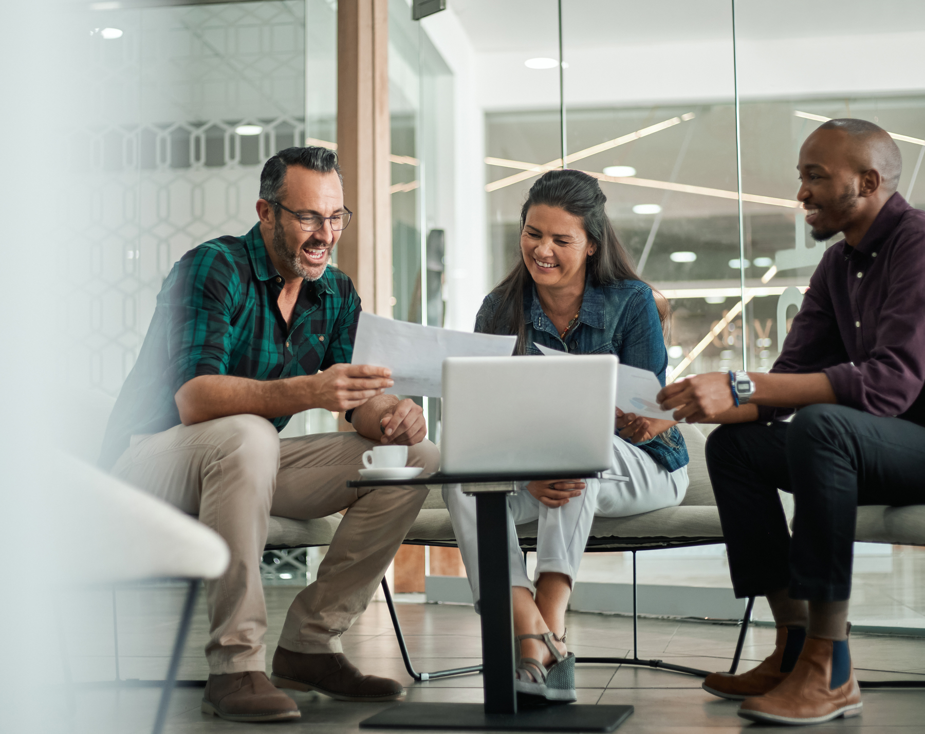 Team working at computer