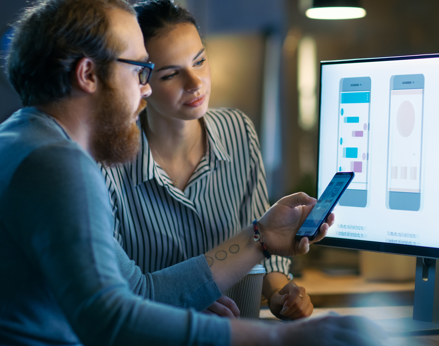 two app developers working on a project