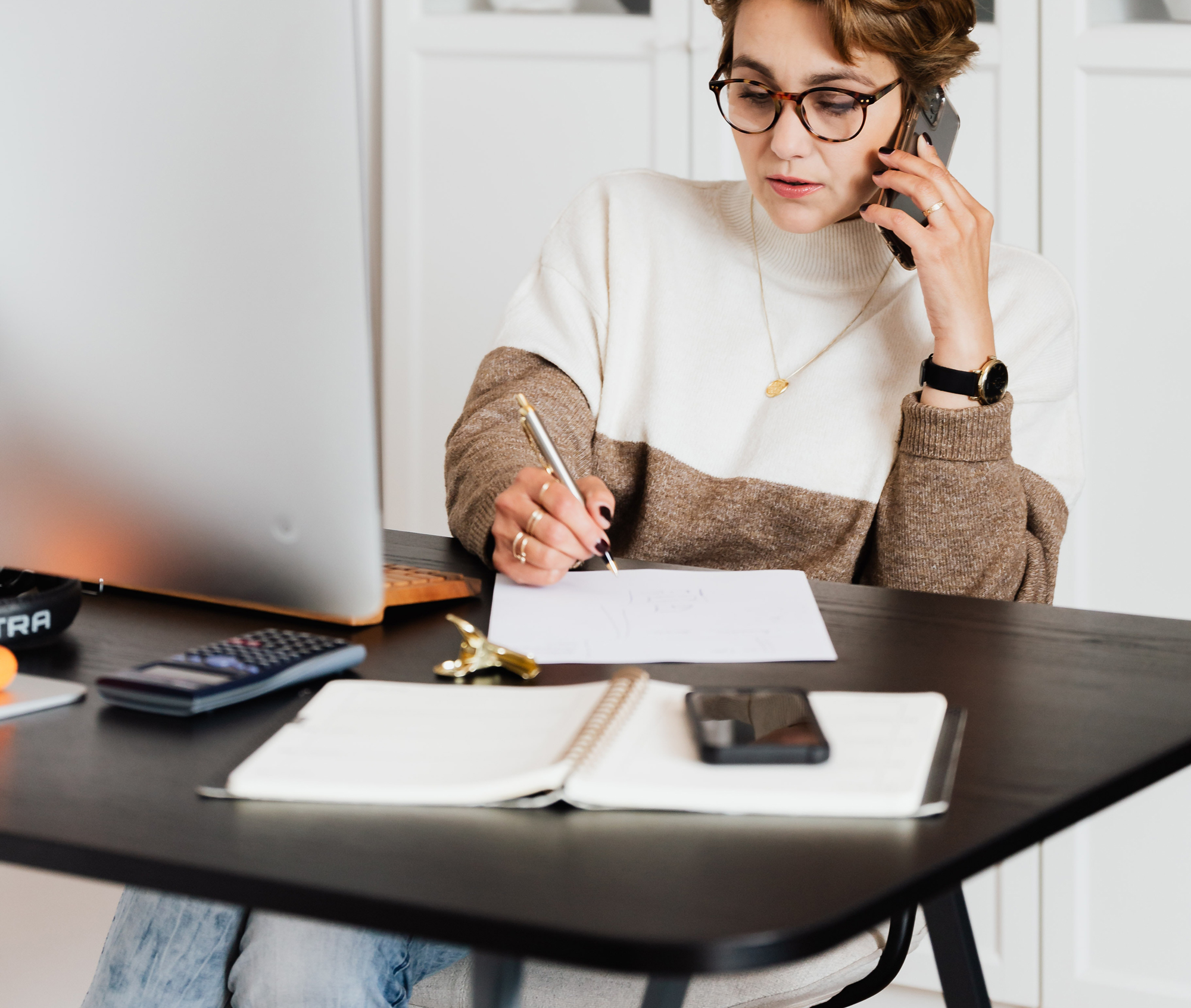 Team working at computer